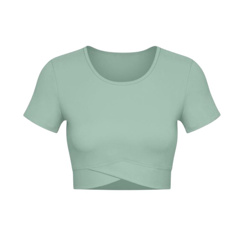 NWT Green Seamless Crop Top Coquette Y2K Pilates Gym Athleisure Bralette